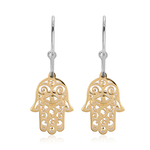 Light Weight Hamsa Half Hoop Earrings