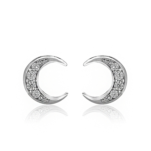 Modern Crescent Stud Earrings