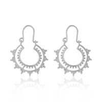 Crescent Bali Hoop Earrings And High Polished