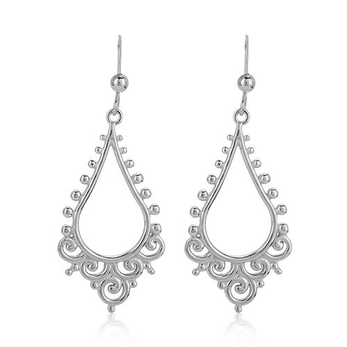 Designer Chandelier Bali Silver Earrings