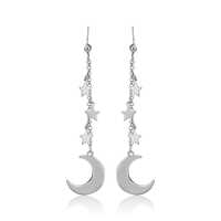 Star And Moon Dangling Drop Earring