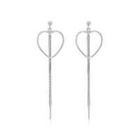 Heart And Multi-Strand Chain Earring
