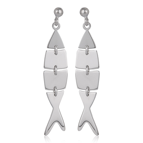 Fancy Interlinked Fish Earrings