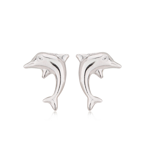 Playful Dolphin Stud Earring