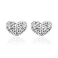 Tiny Heart Shape Stud Silver Earrings