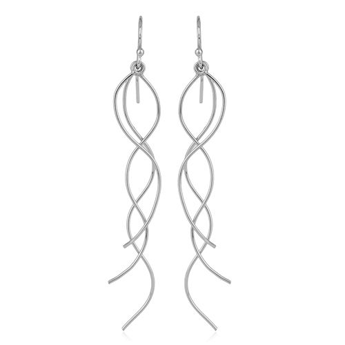 Waterfall Silver Earrings With Rhodium Plating