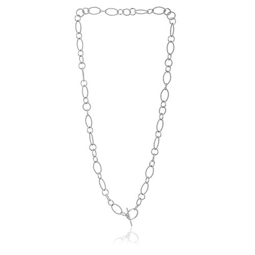 Handmade Fancy Link Chain Silver Necklace Size: Different Available