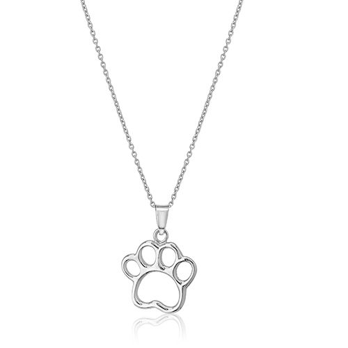Zales Diamond Accent Paw Print with Disc Pendant in Sterling Silver |  CoolSprings Galleria
