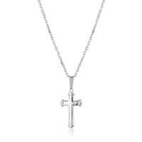 Modern Cross Silver Pendant Necklace