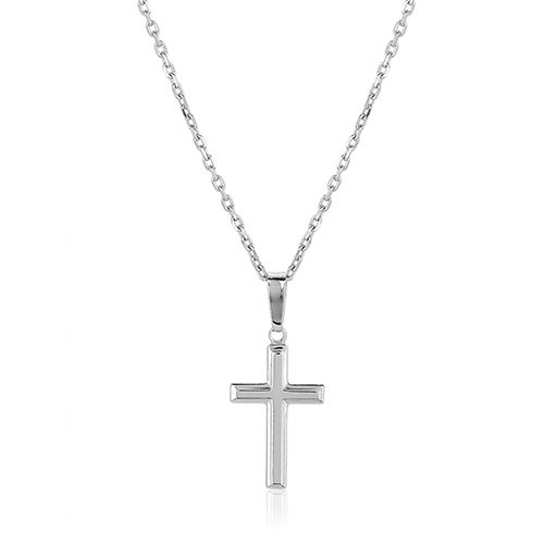 Fancy Cross Silver Pendant Necklace