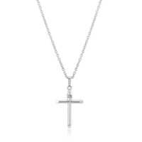 Hollow Cross Silver Pendant Necklace