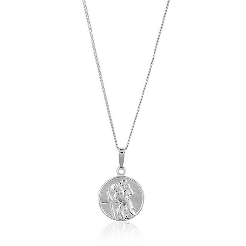 Saint Christopher Medal Silver Pendant Necklace