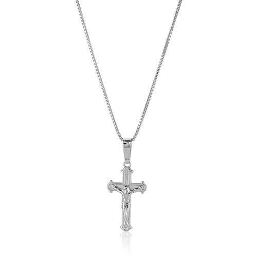 Cross Crucifix Silver Pendant Necklace