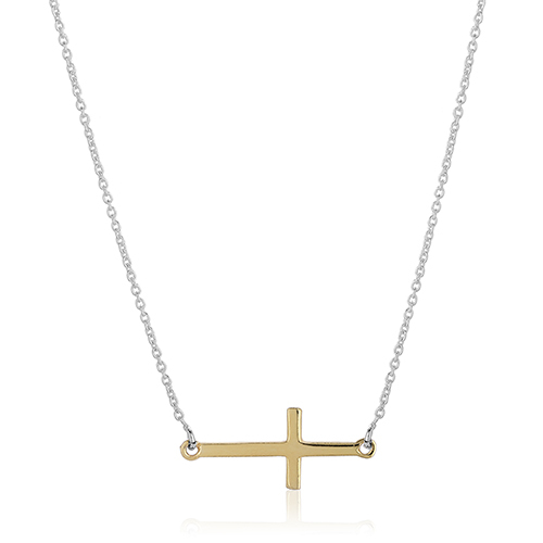 Slanted Cross Pendant Necklace