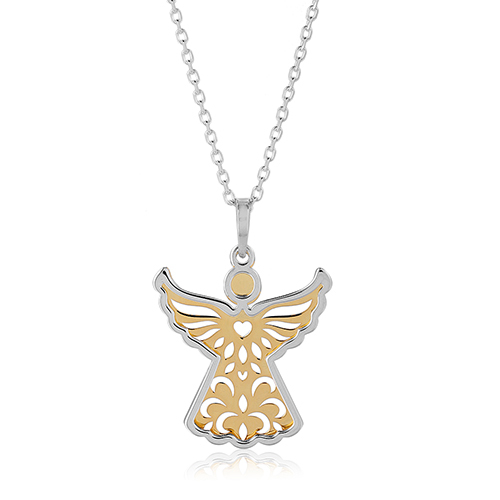 Two Tone Angel Filigree Necklace
