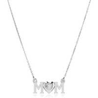 Diamond Mom Accent Pendant Necklace