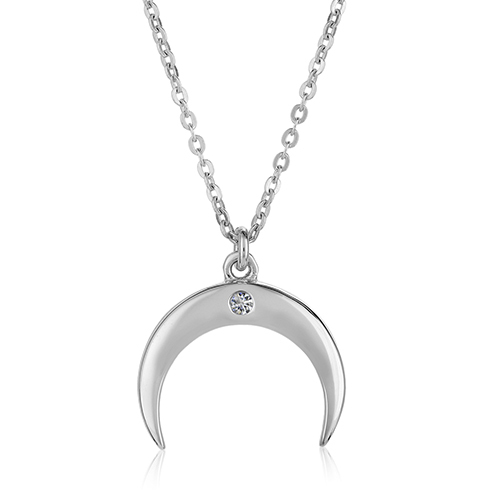 Diamond Moon Accent Pendant Necklace