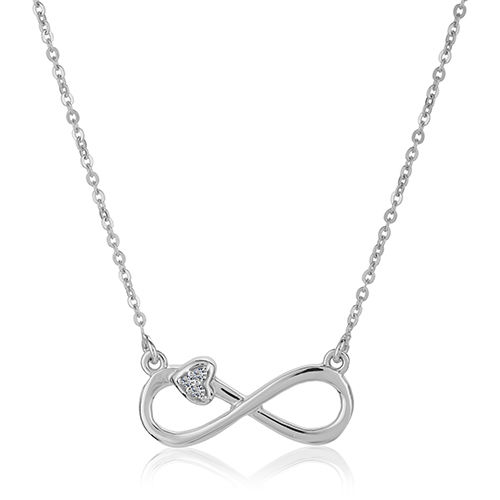 Diamond Infinity Accent Silver Pendant Necklace