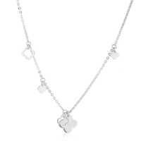 Open And Close Clover Flower Silver Necklace