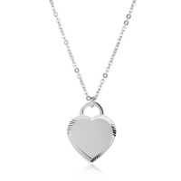 Diamond-Cut Heart Silver Necklace