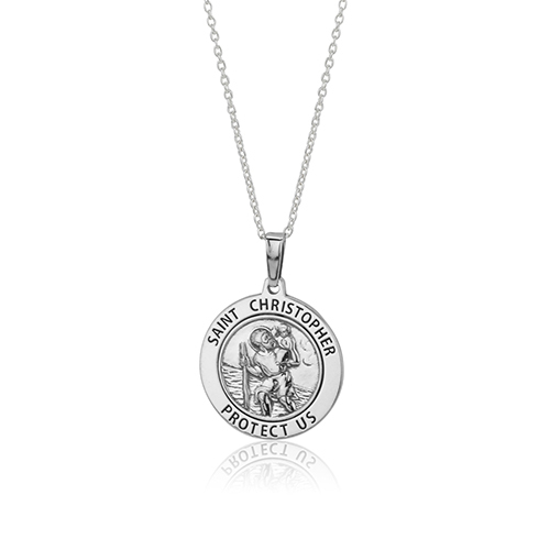 Saint Christopher Silver Pendant Necklace