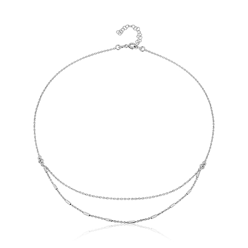 Beaded Choker Necklace With Double Layered