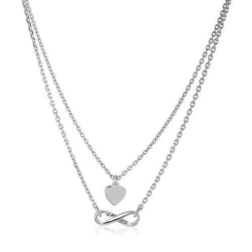 Designer Layered Silver Choker Necklace