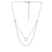 Double-Layered Chain Silver Choker Necklace