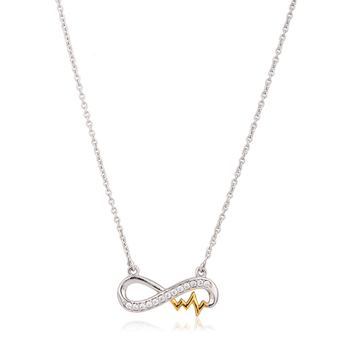 Sterling Silver Infinity Heartbeat Pendant Necklace