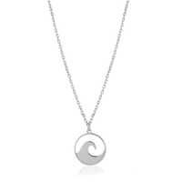 Wave Charm Silver  Necklace