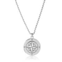 Engraved Compass Necklace