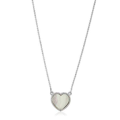 Mother Of Pearl Heart Pendnat Necklace