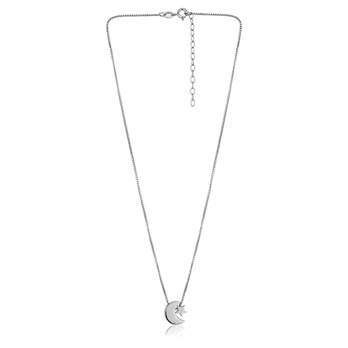Star-Crescent Moon Slider Pendant Necklace