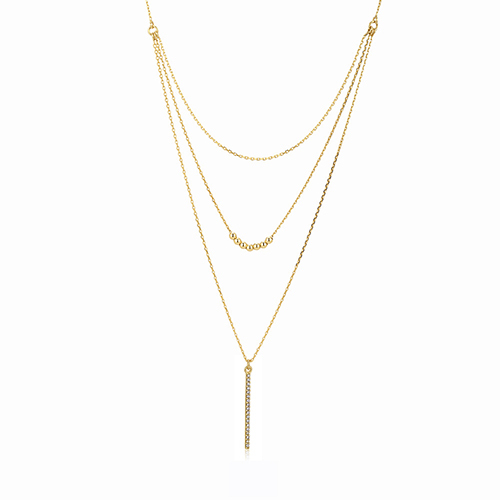 18K Gold Plated Multi-Layered Chain Necklace
