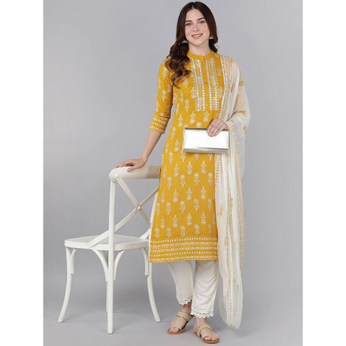 Rayon Kurti Pant Dupatta Set