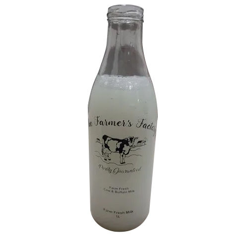 Glass Transparent Milk Bottle