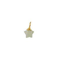 Prehnite Gemstone 10mm Star Wire Wrapped Sterling Silver Gold Vermeil Charm