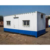 Shipping Container Site Office - Color: White & Blue
