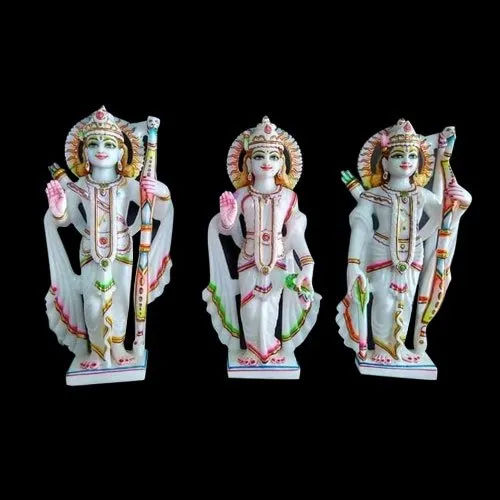 Multicolor Lord Ram Darbar Marble Statue