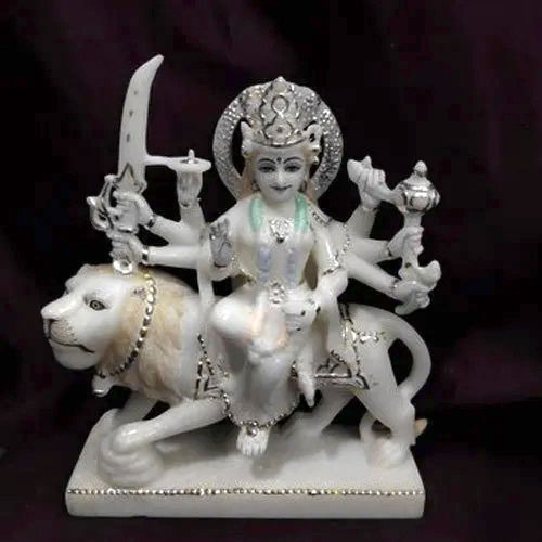 15 inch Designer Marble Durga Statue