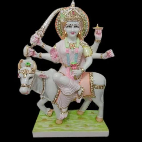 12 inch Multicolor Marble Durga Statue