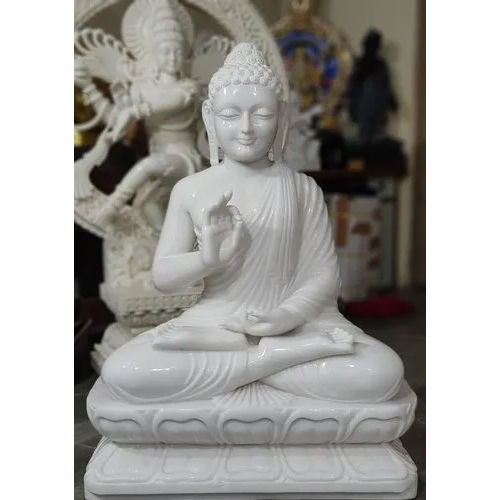 2 feet White Marble Buddha Statue