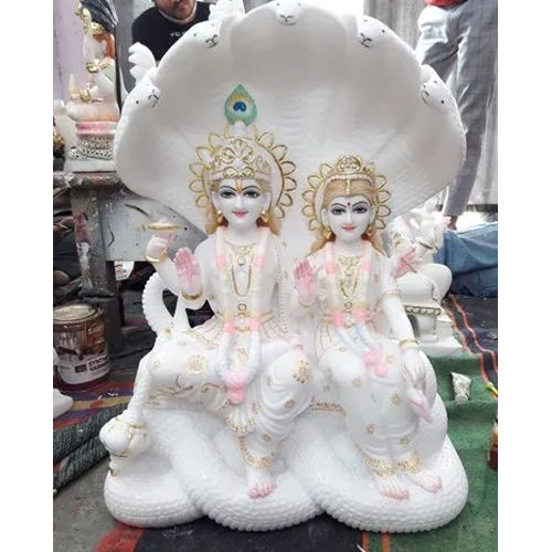 21 inch Marble Vishnu Laxmi Statue