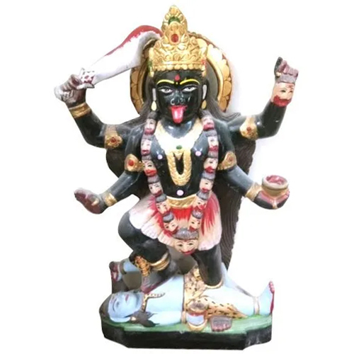 11 Inch Marble Goddess Kali Mata Statue - Color: Black