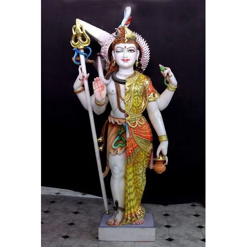 Multicolor 2 Feet Marble Ardhnarishwar Statue