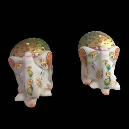 Multicolor Marble Elephant Statue