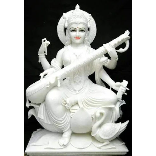 White Marble Saraswati Maa Statue