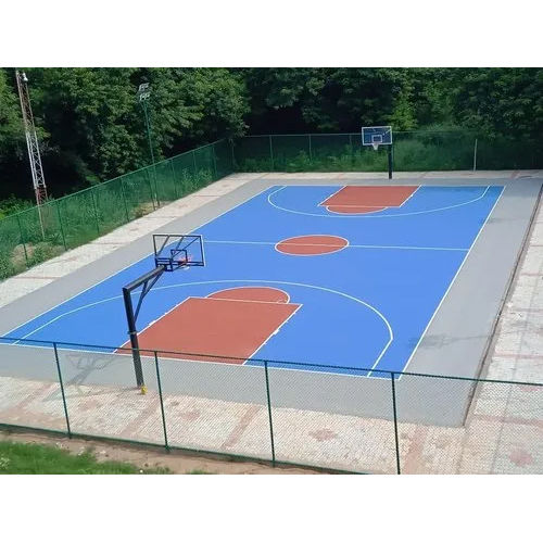 Blue Synthetic Acrylic Basketball Court