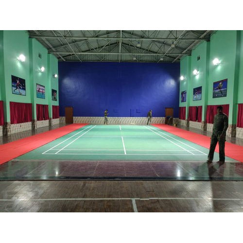 Green Synthetic Indoor Sports Badminton Court Flooring