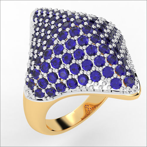 Blue Gems Golden Ring